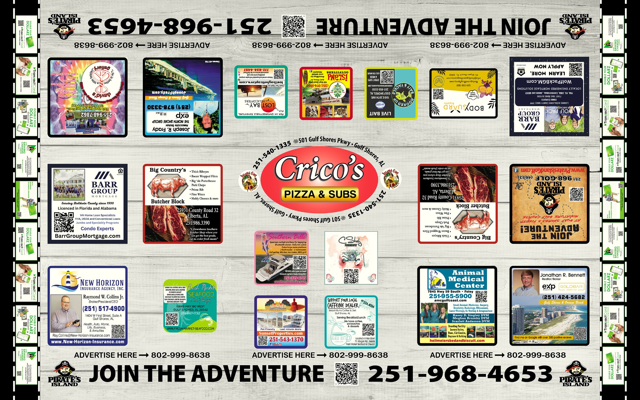 Cricos Pizza and Subs advertising tabletop production proof